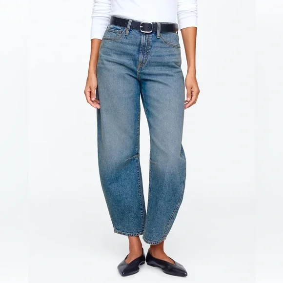 Gap High Rise Barrel Jeans Womens Size 28/6 Petite Light Indigo Wash - Picture 11 of 11